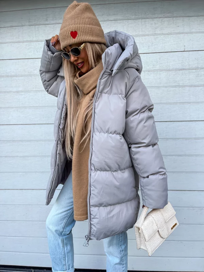 Sheila Manteau Femme d’Hiver – Chaud, Épais avec Capuche Intégrée & Fermeture Éclair