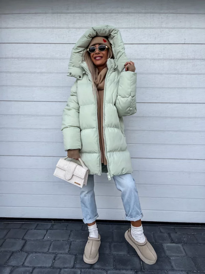 Sheila Manteau Femme d’Hiver – Chaud, Épais avec Capuche Intégrée & Fermeture Éclair