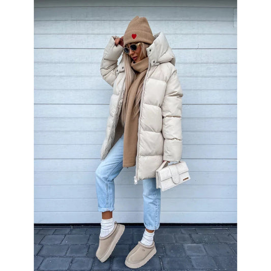 Sheila Manteau Femme d’Hiver – Chaud, Épais avec Capuche Intégrée & Fermeture Éclair