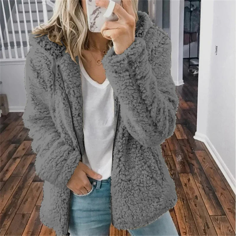 Olivia Cardigan Femme – Cardigan Doux en Polaire Oversize & Confortable pour l’Hiver
