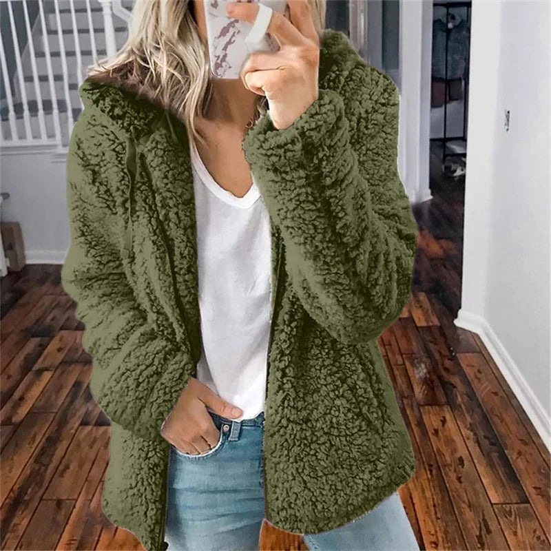 Olivia Cardigan Femme – Cardigan Doux en Polaire Oversize & Confortable pour l’Hiver