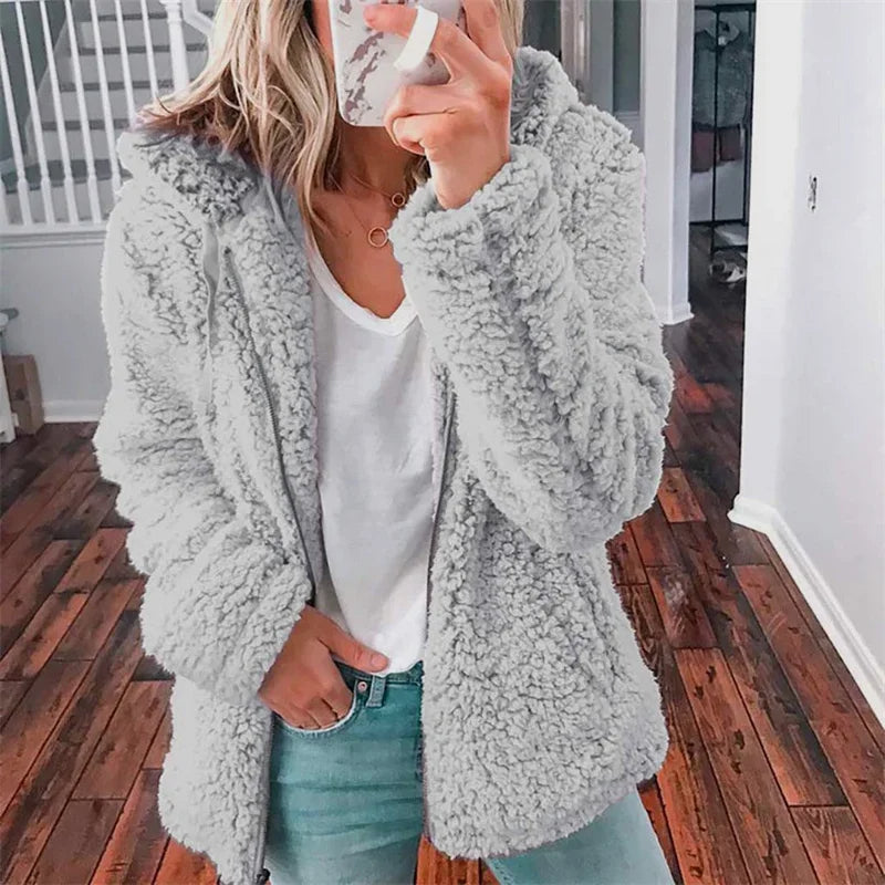 Olivia Cardigan Femme – Cardigan Doux en Polaire Oversize & Confortable pour l’Hiver