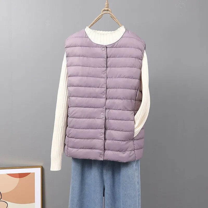 Zoe Femme Gilet Imperméable – Léger, Polyvalent & Élégant avec Poches Pratiques