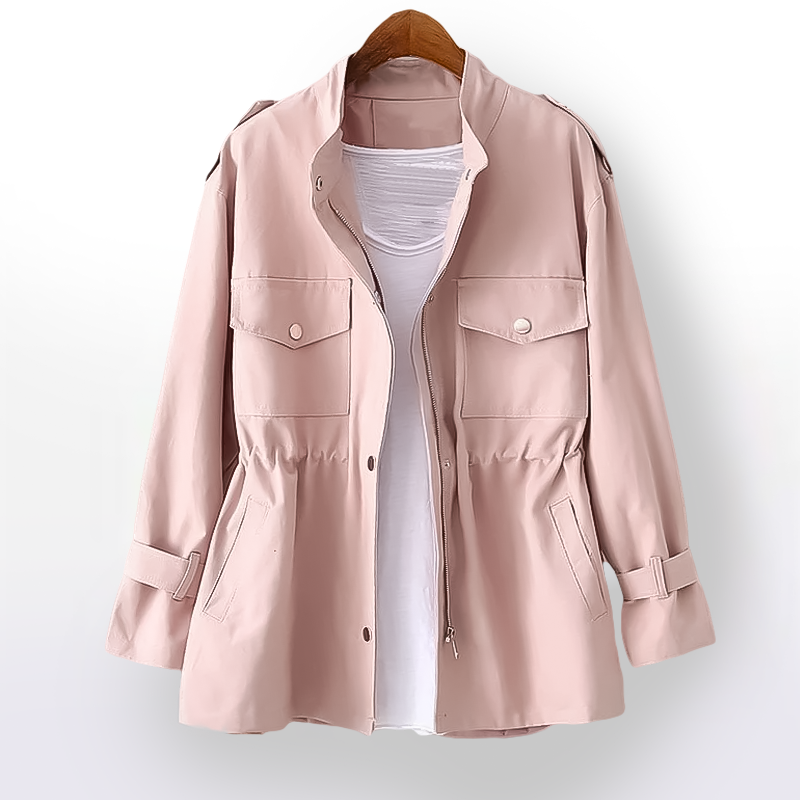 Julie Femme Imperméable Coton Ciré – Manteau Étanche Élégant & Léger pour Mi-Saison