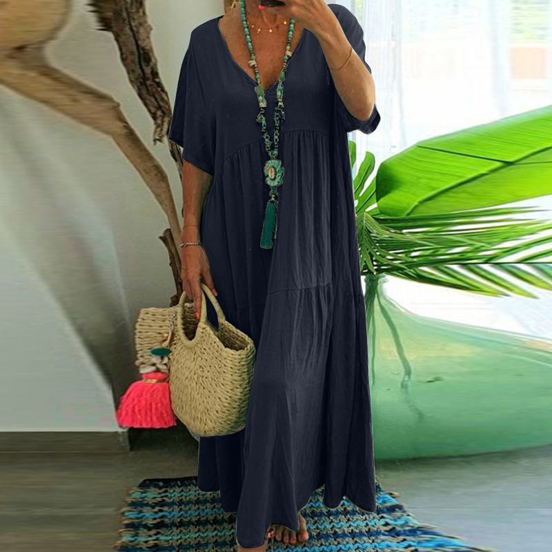 Saylor Robe Longue Été Femme – Robe Maxi Bohème Ample Style Décontracté pour Vacances & Loisirs