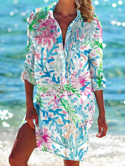 Ophelia Tunique de Plage Femme – Robe d'Été Fluide pour Vacances & Loisirs