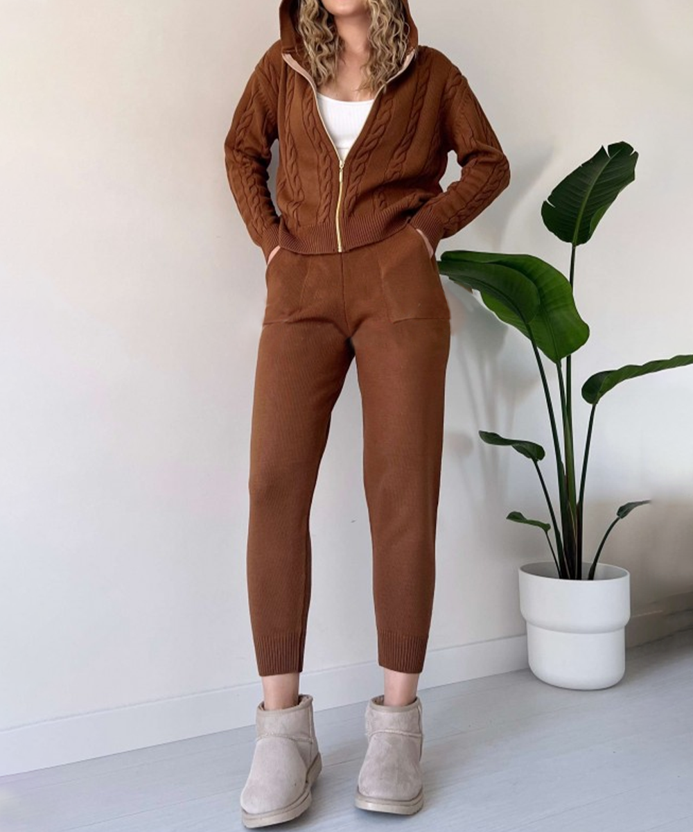 Elodie Ensemble Hiver Femme – Tenue Chaude Deux-Pièces avec Tissu Doux & Style Élégant