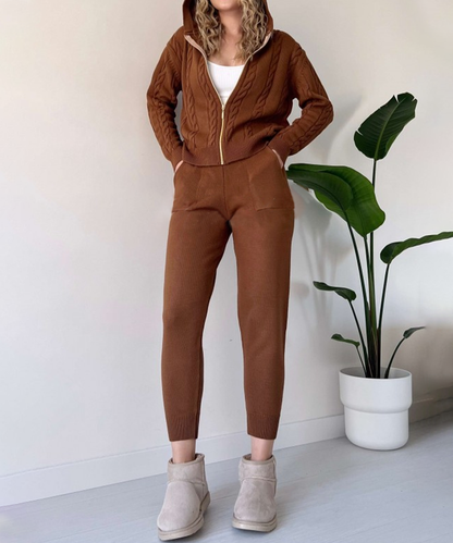 Elodie Ensemble Hiver Femme – Tenue Chaude Deux-Pièces avec Tissu Doux & Style Élégant