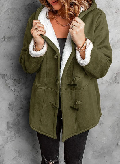 Liana Veste Femme Hiver – Chaude, Doublure Confortable avec Capuche & Style Décontracté