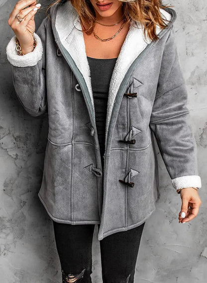 Liana Veste Femme Hiver – Chaude, Doublure Confortable avec Capuche & Style Décontracté