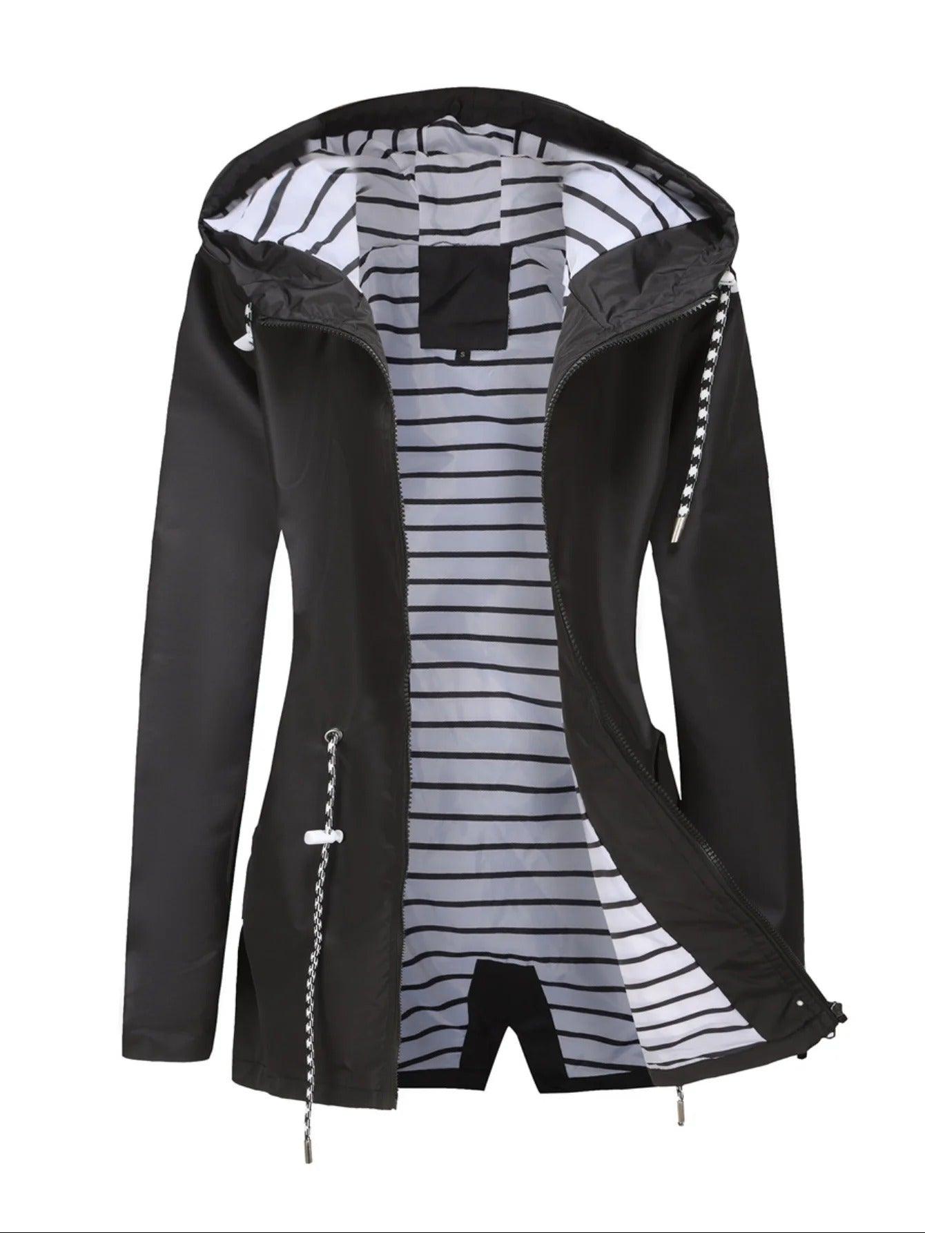 Arianna Veste Femme Imperméable – Manteau Léger avec Capuche & Doublure Confortable Automne