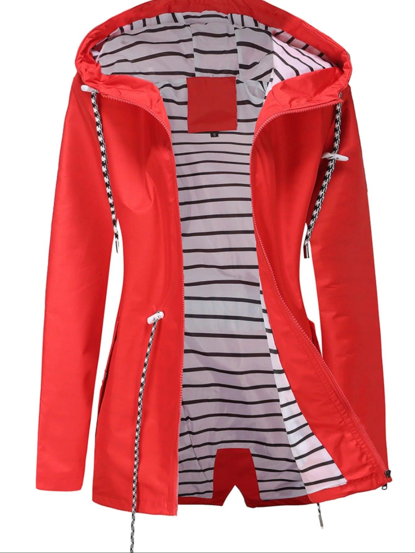 Arianna Veste Femme Imperméable – Manteau Léger avec Capuche & Doublure Confortable Automne