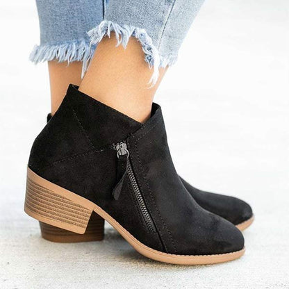 Maeve Bottes Femme à Plateforme en Daim – Cuir Élégant, Confort Optimal & Fermeture Zip Latérale Pratique