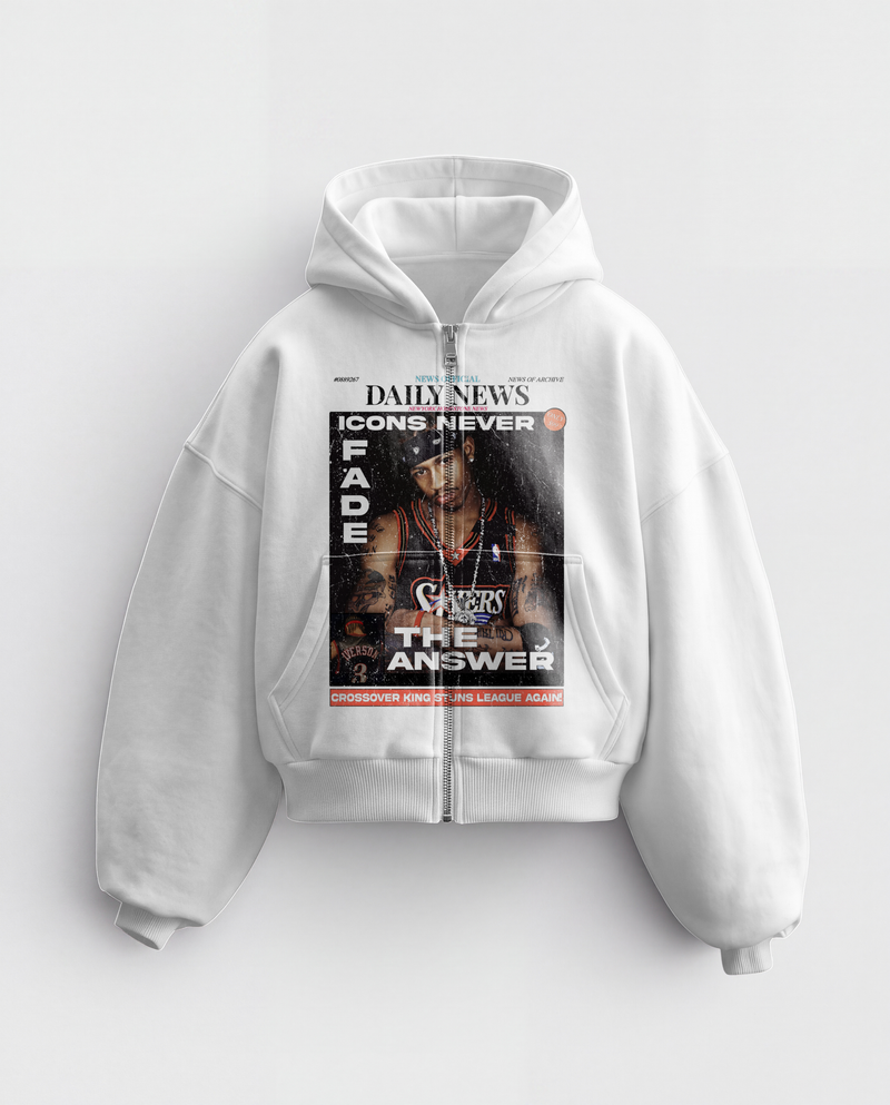 'THE ANSWER II' HEAVYWEIGHT BOXY ZIPUP HOODIE