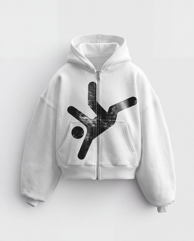 'FALLING' HEAVYWEIGHT BOXY ZIPUP HOODIE