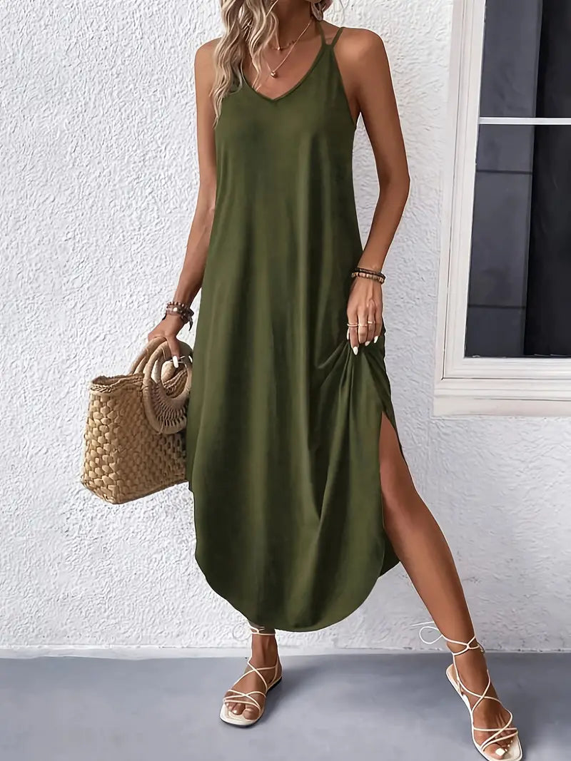 Harley Women's Cami Dress – Lightweight Summer Dress with Straps, Loose Fit & Breathable V-Neck