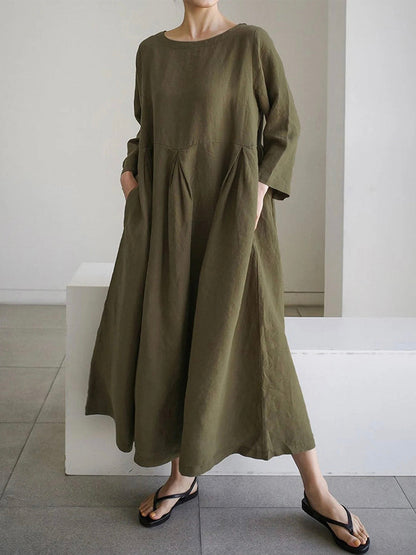 Cielo Long Dress for Women – Lightweight Linen, Natural Comfort & Elegant Minimalist Style