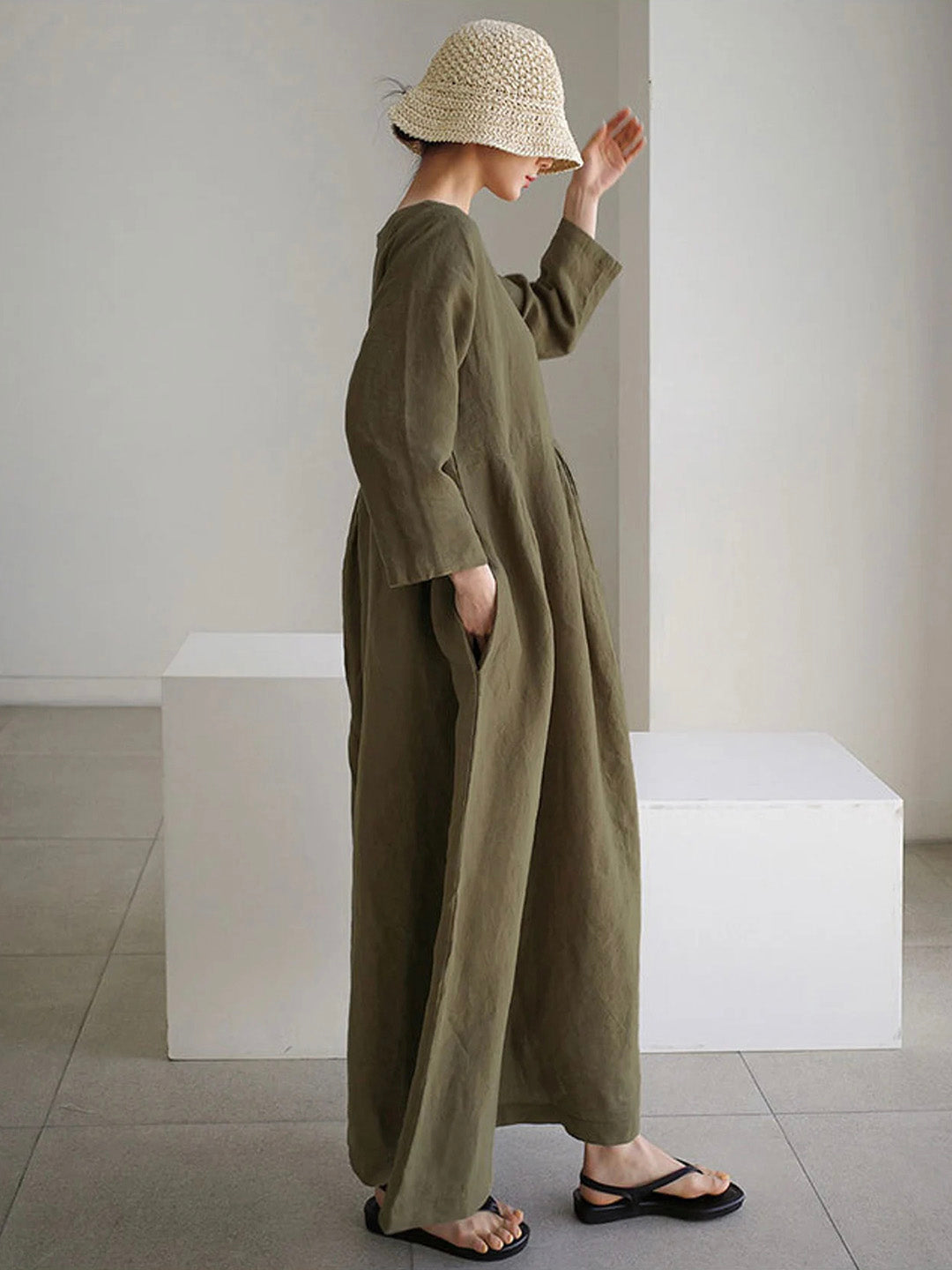 Cielo Long Dress for Women – Lightweight Linen, Natural Comfort & Elegant Minimalist Style