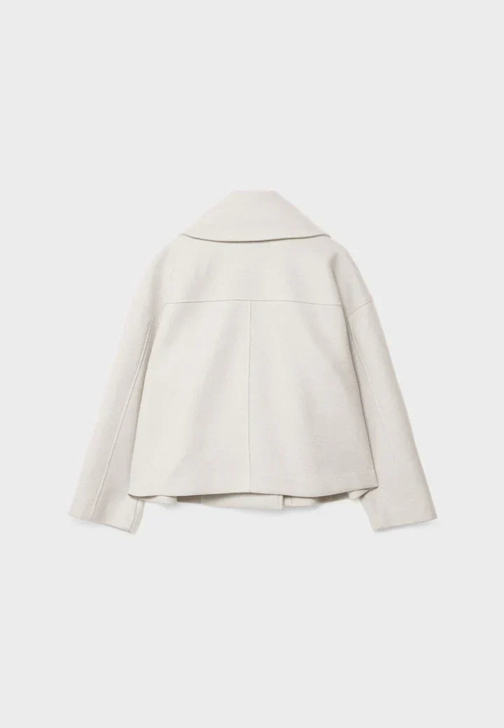 Lainey Veste Femme Croisée – Manteau Court Élégant avec Col Large & Tissu Doux et Chaud