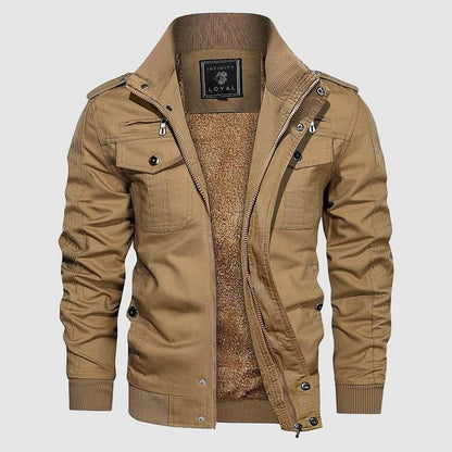 Aiden Men's Aviator Jacket – Warm Pilot Jacket with Fleece Lining & High Collar