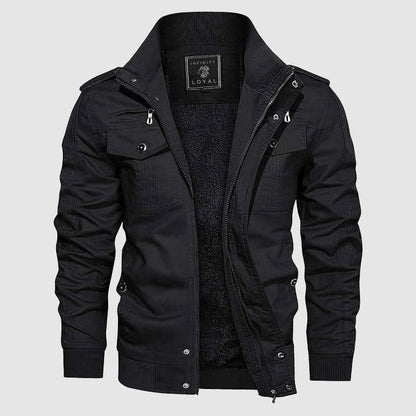 Aiden Men's Aviator Jacket – Warm Pilot Jacket with Fleece Lining & High Collar