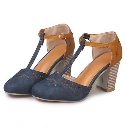 Morgiane Sandales Femme – Sandales Élégantes à Bout Fermé avec Talon Bloc & Bride Cheville Réglable