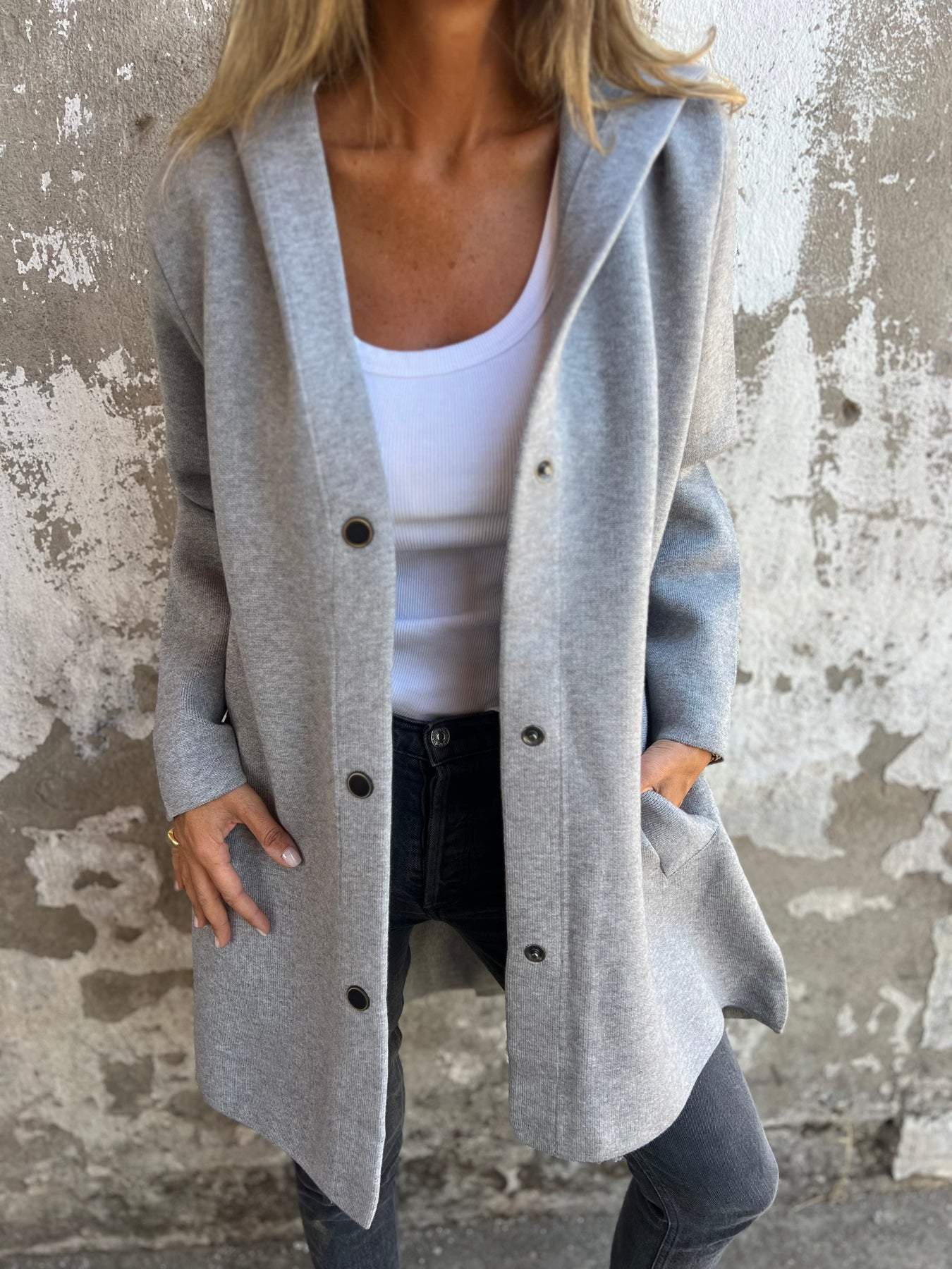 Kathryn Veste Longue à Capuche – Légère & Stylée, Parfaite pour la Mi-Saison Femme