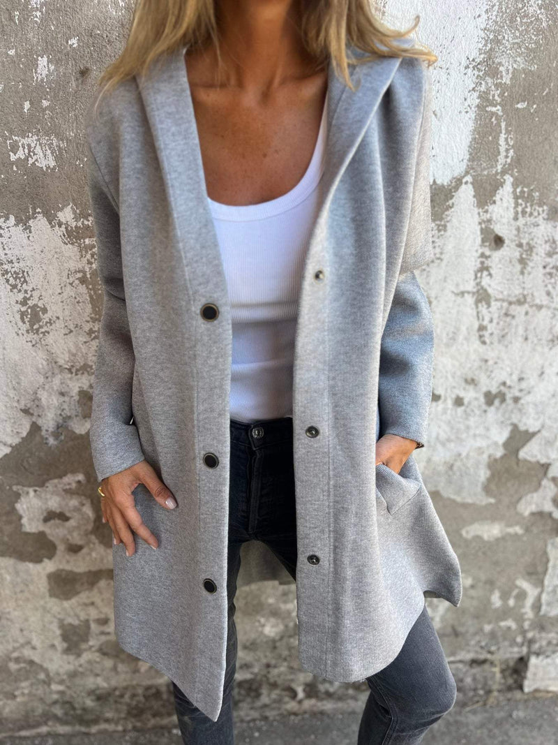 Kathryn Long Hooded Jacket – Lightweight & Stylish, Perfect for Mid-Season Women