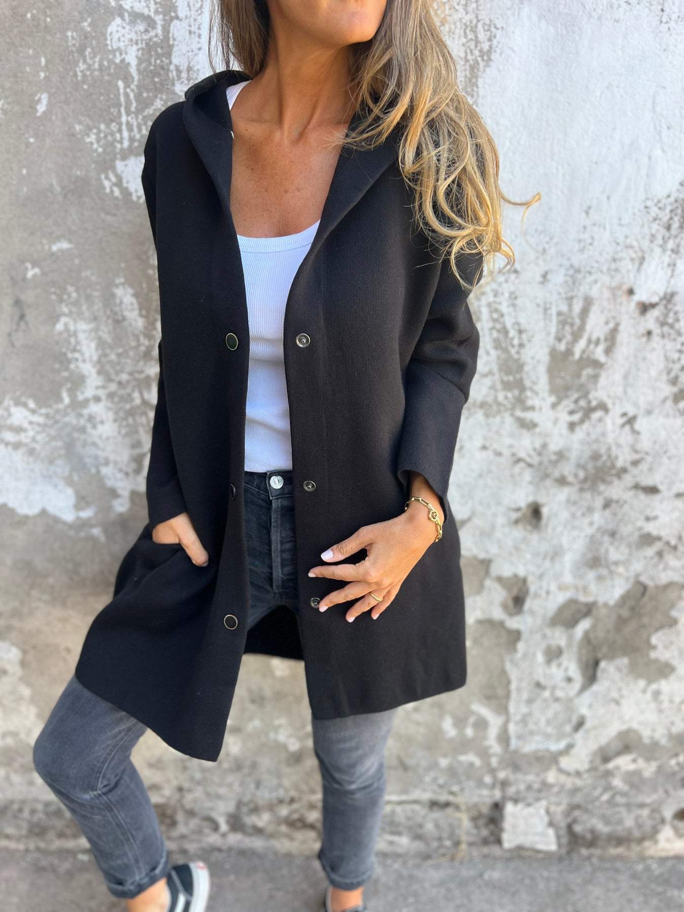 Kathryn Veste Longue à Capuche – Légère & Stylée, Parfaite pour la Mi-Saison Femme