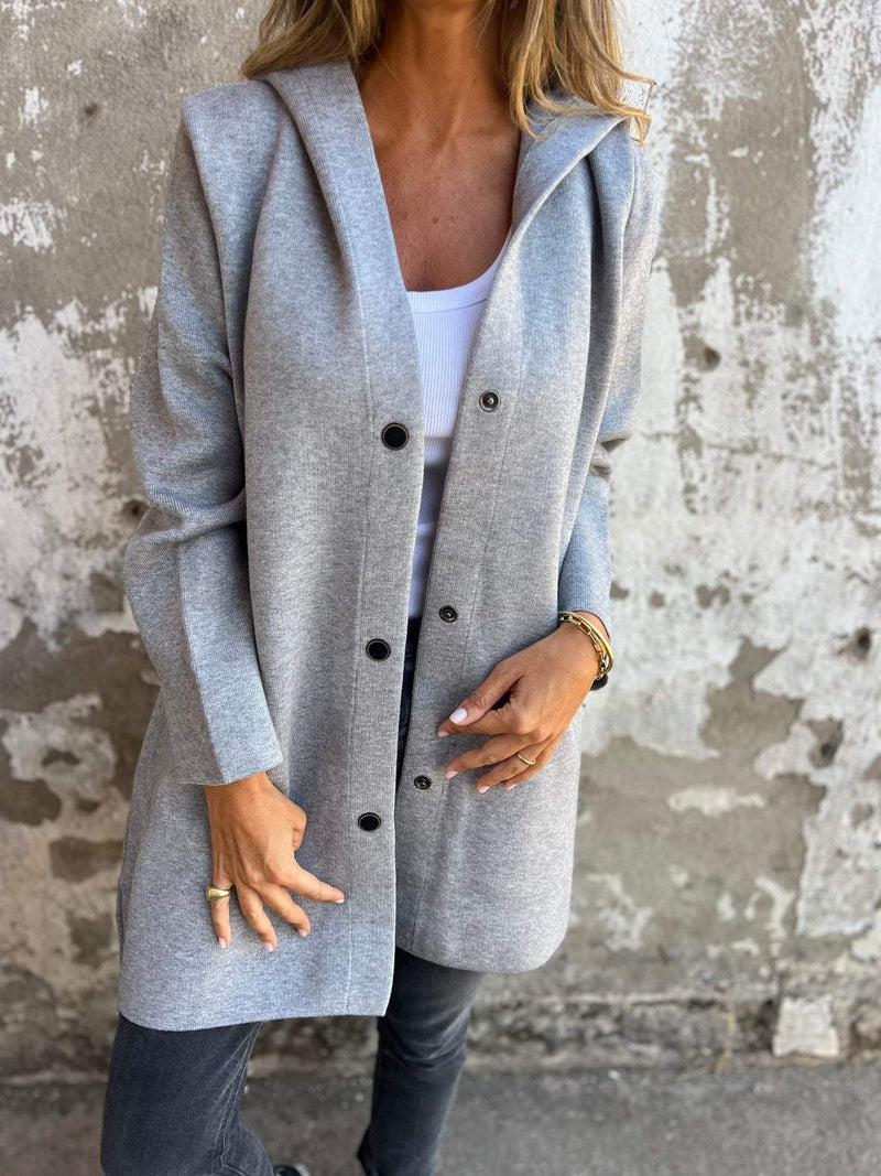 Kathryn Long Hooded Jacket – Lightweight & Stylish, Perfect for Mid-Season Women