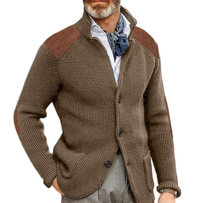 Edward Blazer Homme Vintage – Col Montant Élégant, Manches Longues & Style Intemporel