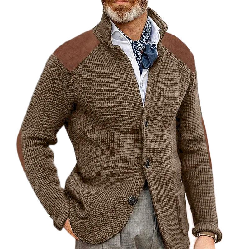 Edward Vintage Blazer for Men – Elegant High Collar, Long Sleeves & Timeless Style
