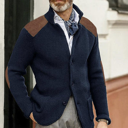 Edward Blazer Homme Vintage – Col Montant Élégant, Manches Longues & Style Intemporel