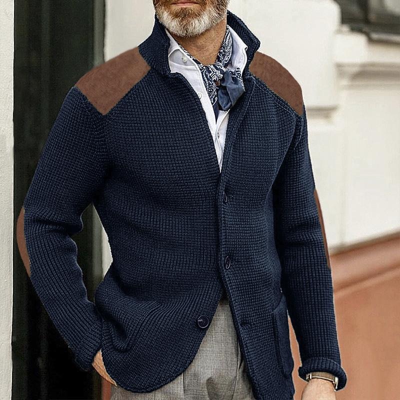 Edward Vintage Blazer for Men – Elegant High Collar, Long Sleeves & Timeless Style