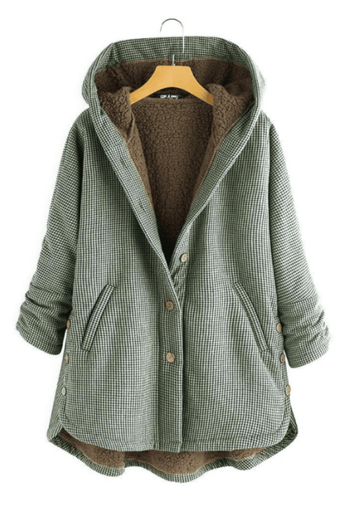 Elowyn Veste Femme Hiver à Capuche – Veste Peluche Oversize Chic & Chaude Plus-Size