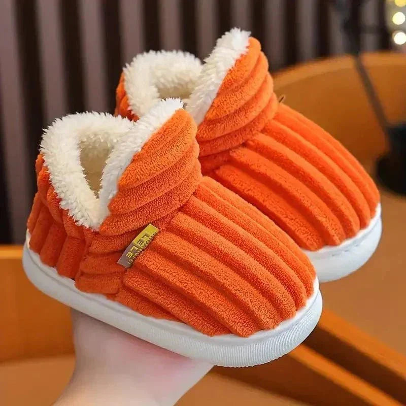 Lily Femme Chaussons – Pantoufles en Velours Côtelé avec Doublure Fourrure & Semelle Antidérapante