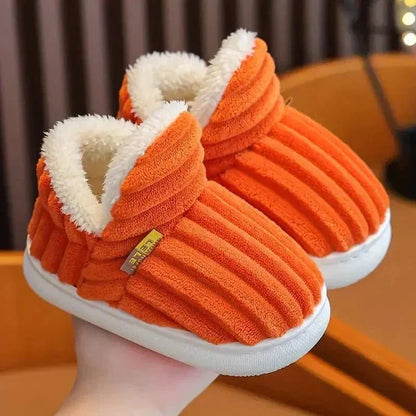 Lily Femme Chaussons – Pantoufles en Velours Côtelé avec Doublure Fourrure & Semelle Antidérapante