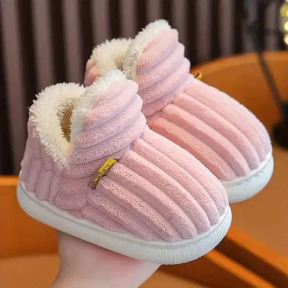 Lily Femme Chaussons – Pantoufles en Velours Côtelé avec Doublure Fourrure & Semelle Antidérapante