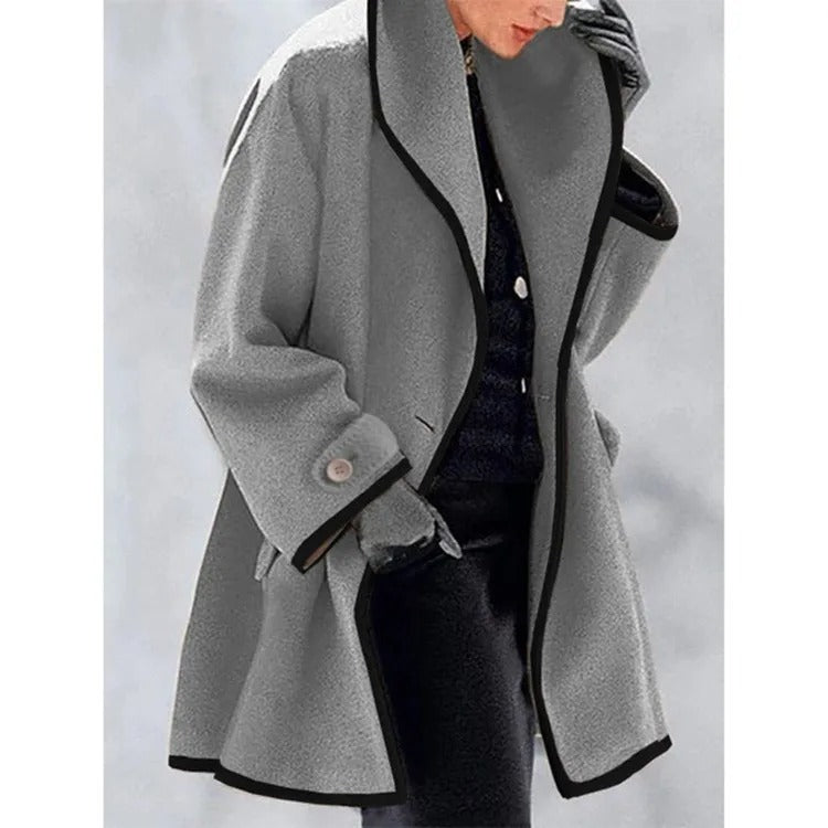 Lillian Manteau Femme Oversize – Manteau Long Élégant & Confortable pour Automne/Hiver