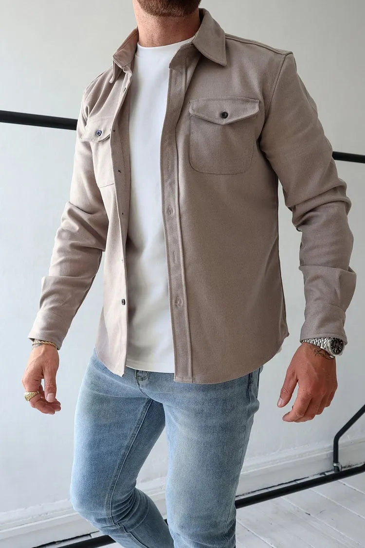 William Men's Leather Jacket with Buttons – Timeless, Durable & Elegant Style