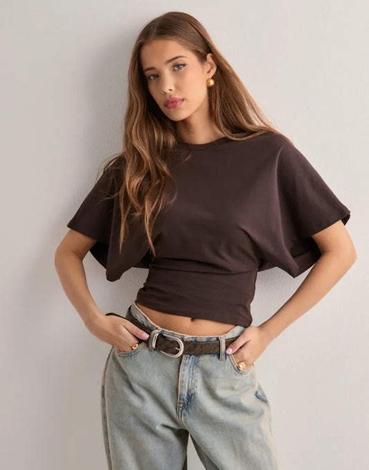 Isabelle Women's T-Shirt – Elegant T-Shirt with Flared Sleeves and Flattering Fitted Cut