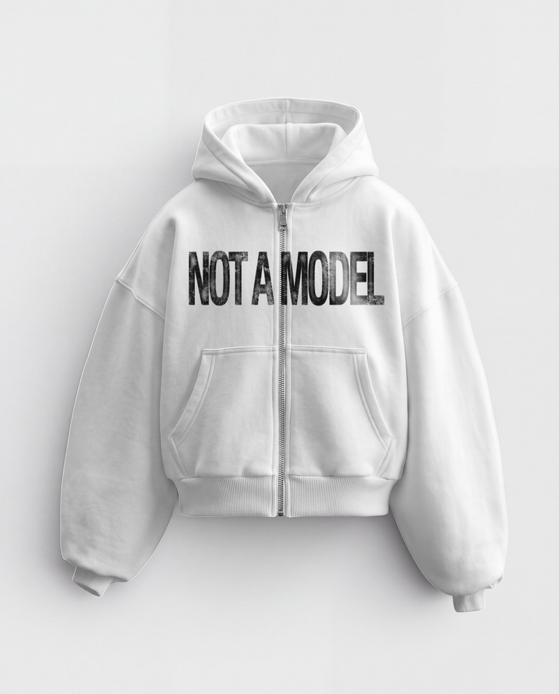 'NOT A MODEL' HEAVYWEIGHT BOXY ZIPUP HOODIE