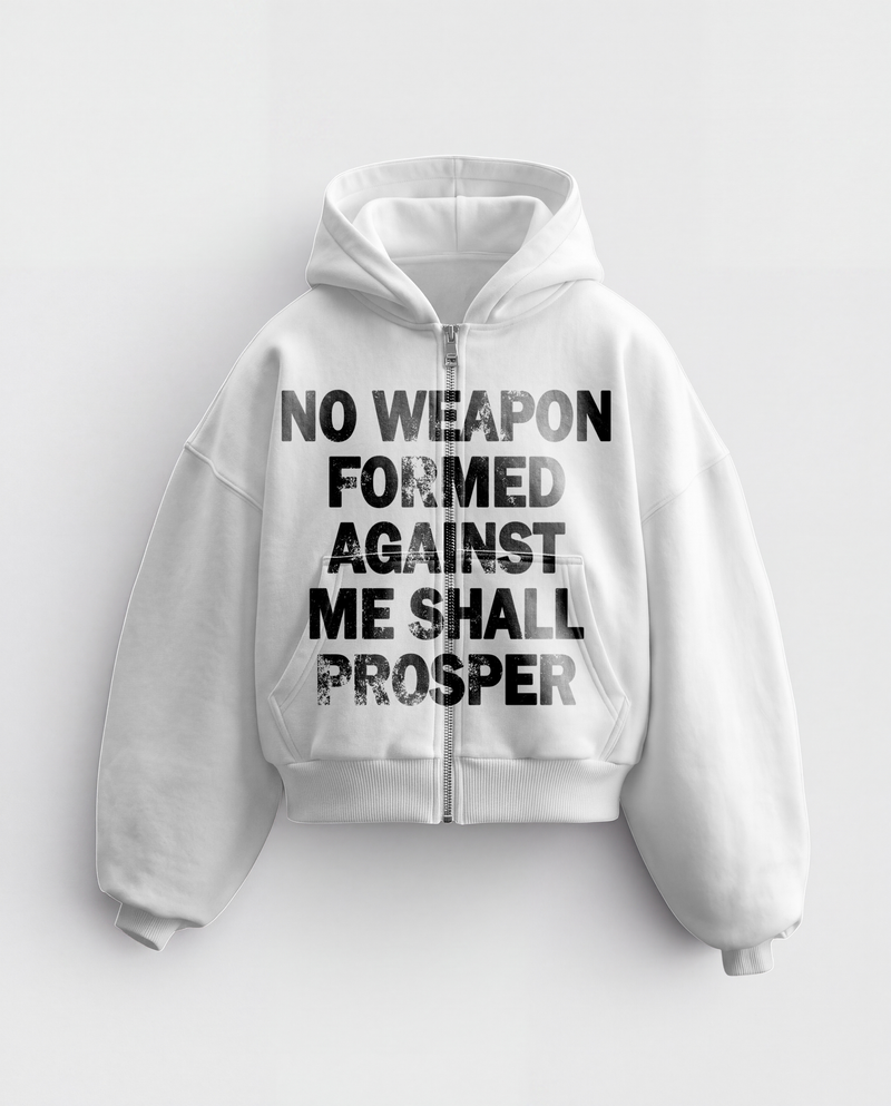 'NO WEAPON FORMED' HEAVYWEIGHT BOXY ZIPUP HOODIE