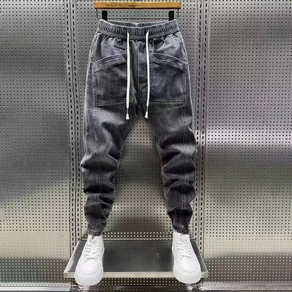 Jiro Pantalon Jogger Stretch pour Homme – Coupe casual moderne effet denim avec taille élastique