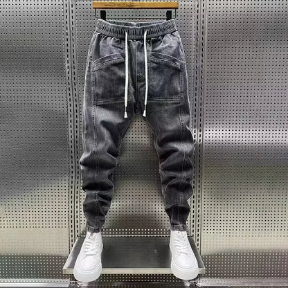Jiro Pantalon Jogger Stretch pour Homme – Coupe casual moderne effet denim avec taille élastique