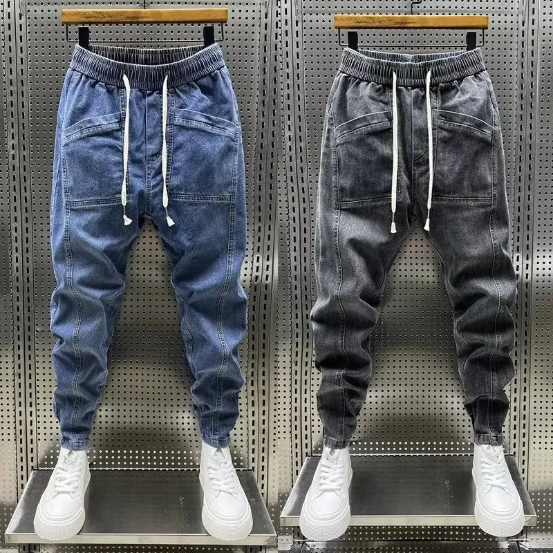 Jiro Pantalon Jogger Stretch pour Homme – Coupe casual moderne effet denim avec taille élastique