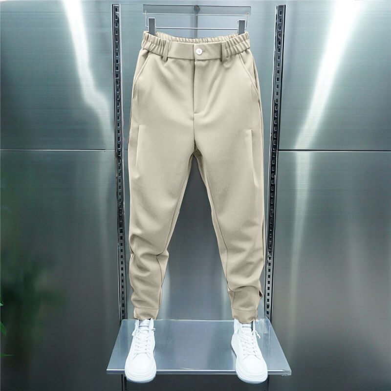 Leo Men's Stretch Pants – Modern Slim Fit Pants with Elastic Waist & Smart Casual Style