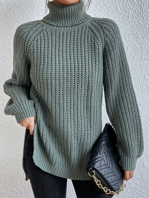 Gianna Pull à Col Roulé Femme – Pull en maille doux et chaud avec coupe élégante décontractée