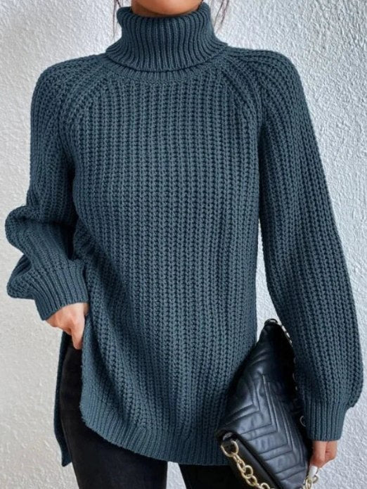 Gianna Pull à Col Roulé Femme – Pull en maille doux et chaud avec coupe élégante décontractée