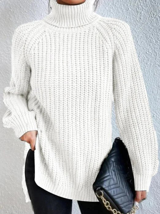 Gianna Pull à Col Roulé Femme – Pull en maille doux et chaud avec coupe élégante décontractée